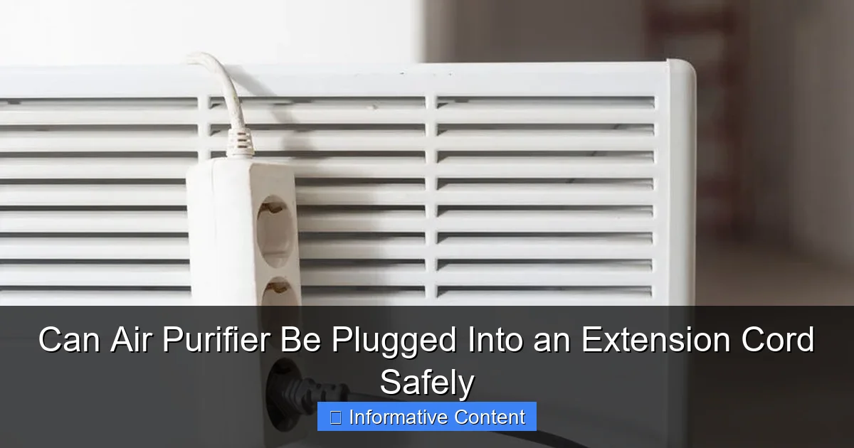 Can Air Purifier Be Plugged Into an Extension Cord Safely