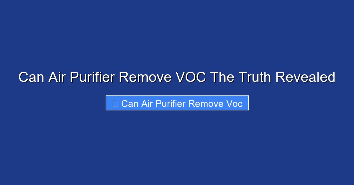 Can Air Purifier Remove VOC The Truth Revealed