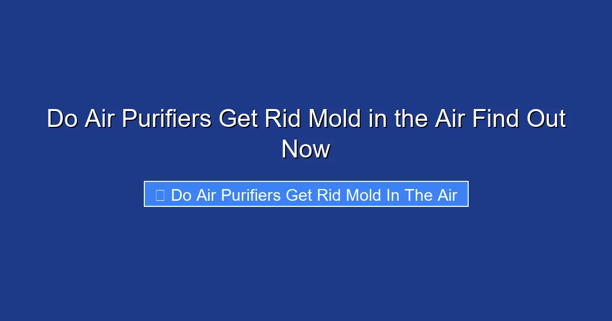 Do Air Purifiers Get Rid Mold in the Air Find Out Now