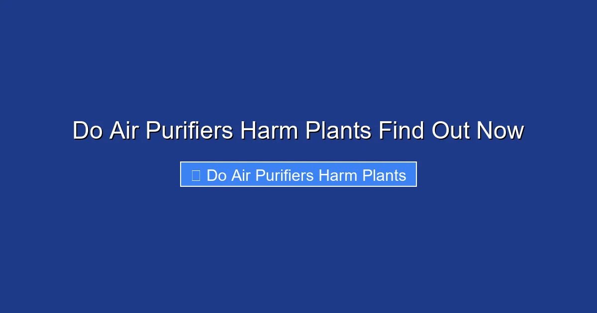 Do Air Purifiers Harm Plants Find Out Now
