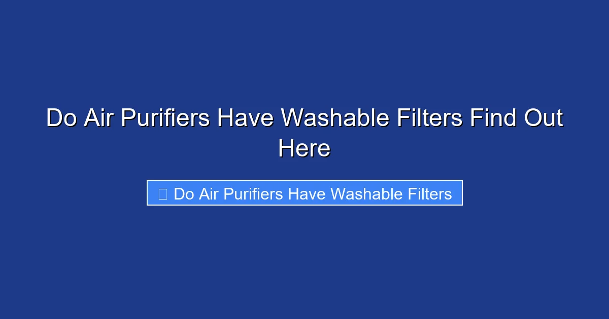 Do Air Purifiers Have Washable Filters Find Out Here