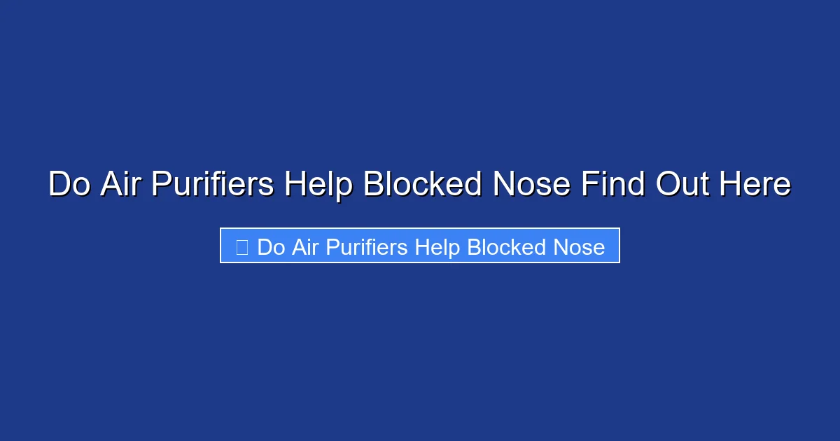 Do Air Purifiers Help Blocked Nose Find Out Here