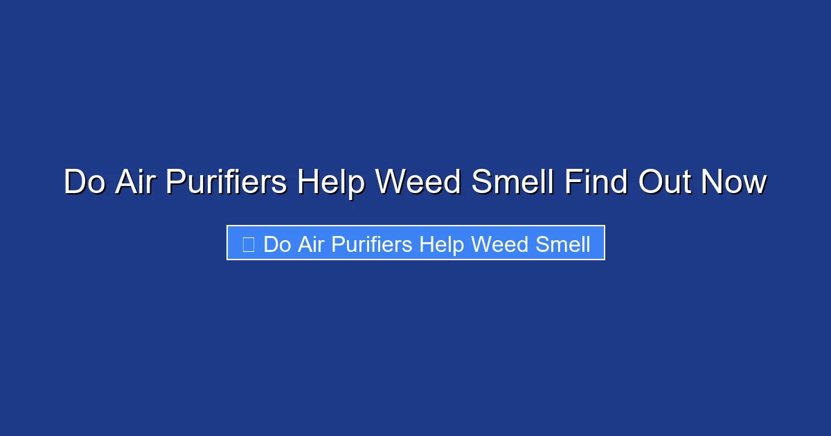 Do Air Purifiers Help Weed Smell Find Out Now