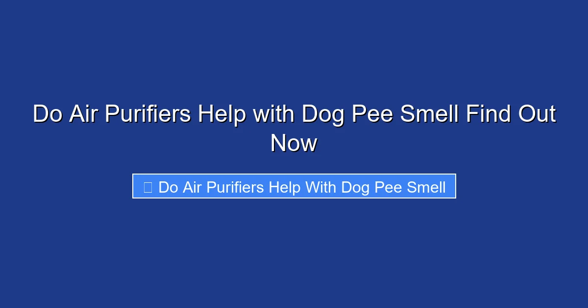 Do Air Purifiers Help with Dog Pee Smell Find Out Now