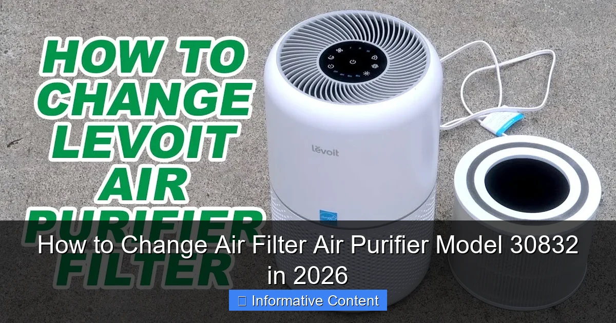How to Change Air Filter Air Purifier Model 30832 in 2026