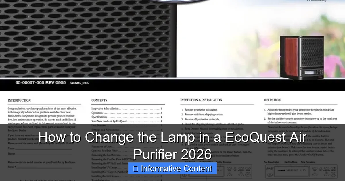 How to Change the Lamp in a EcoQuest Air Purifier 2026