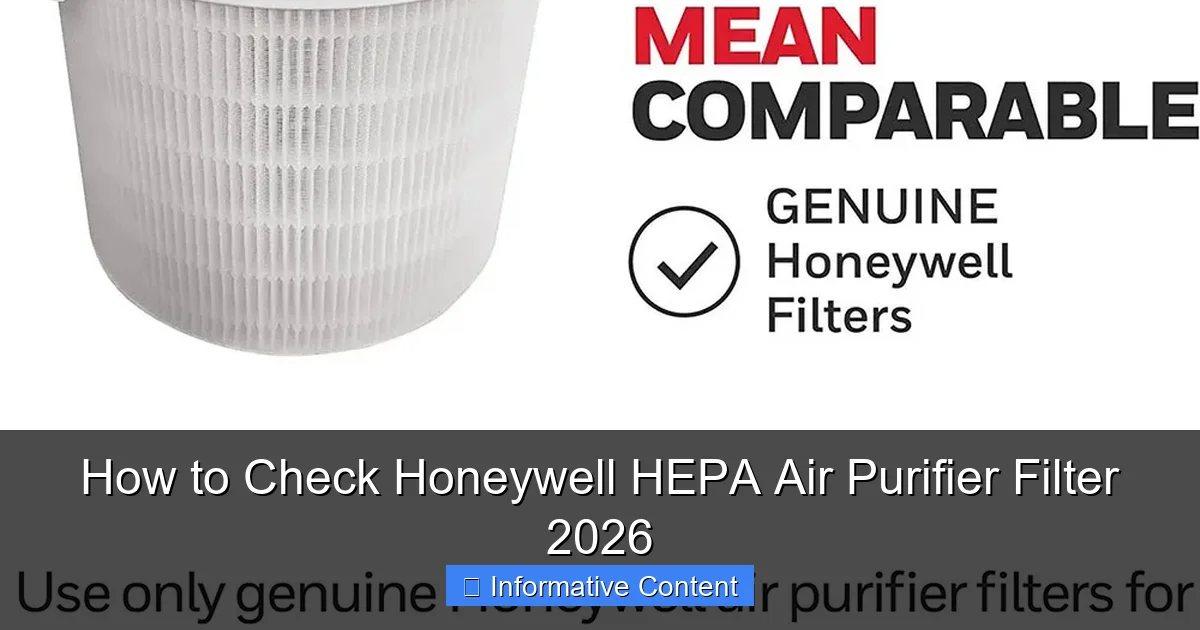 How to Check Honeywell HEPA Air Purifier Filter 2026