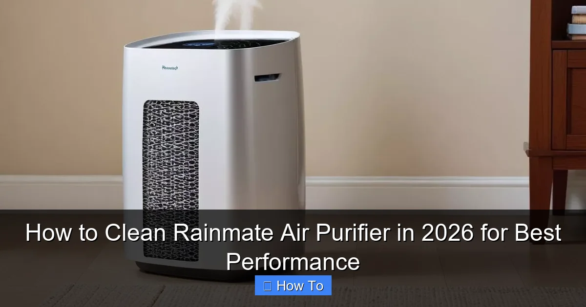 How to Clean Rainmate Air Purifier in 2026 for Best Performance