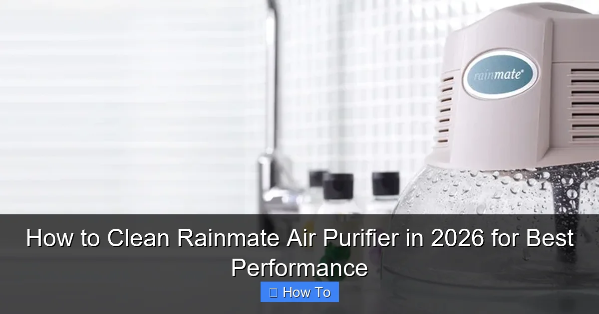 How to Clean Rainmate Air Purifier in 2026 for Best Performance