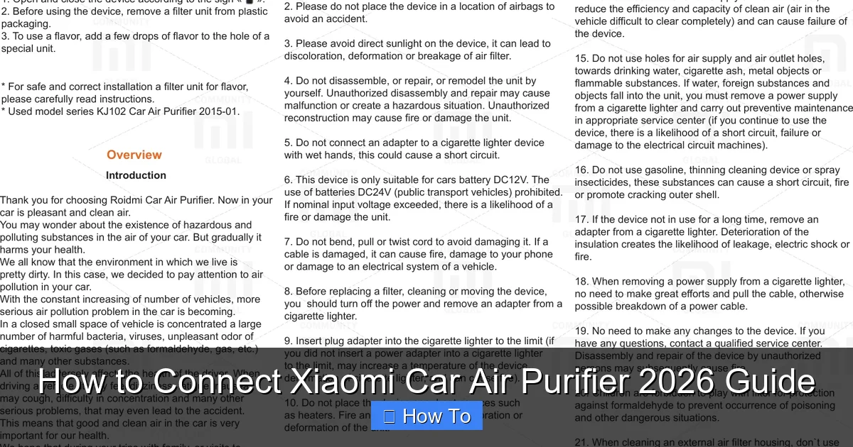 How to Connect Xiaomi Car Air Purifier 2026 Guide