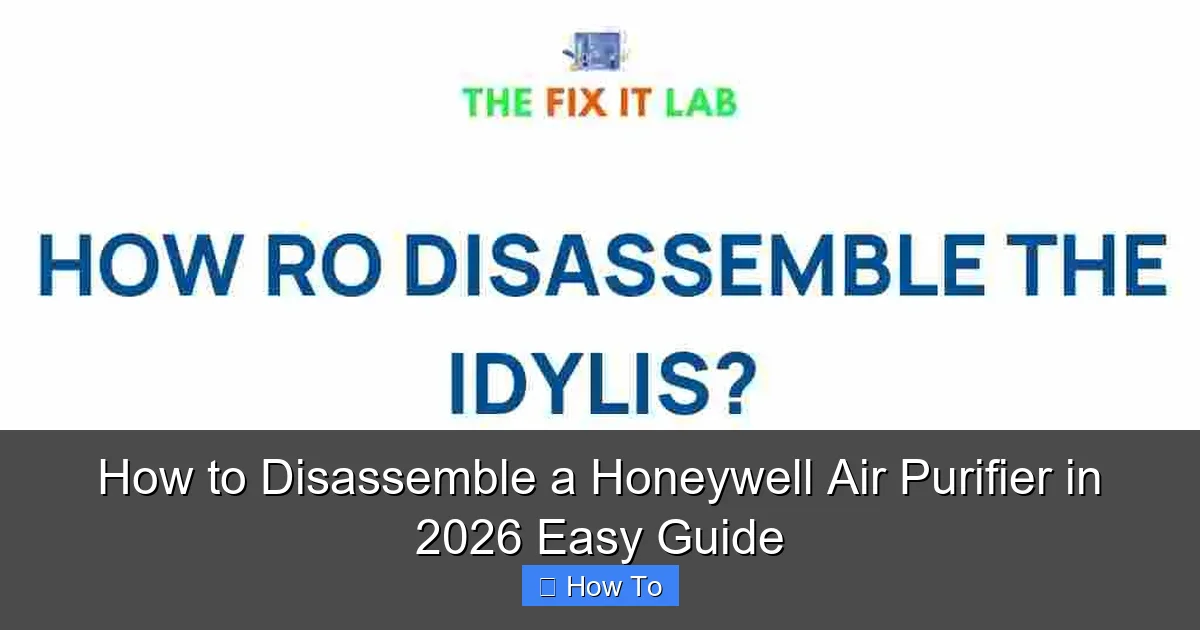 How to Disassemble a Honeywell Air Purifier in 2026 Easy Guide