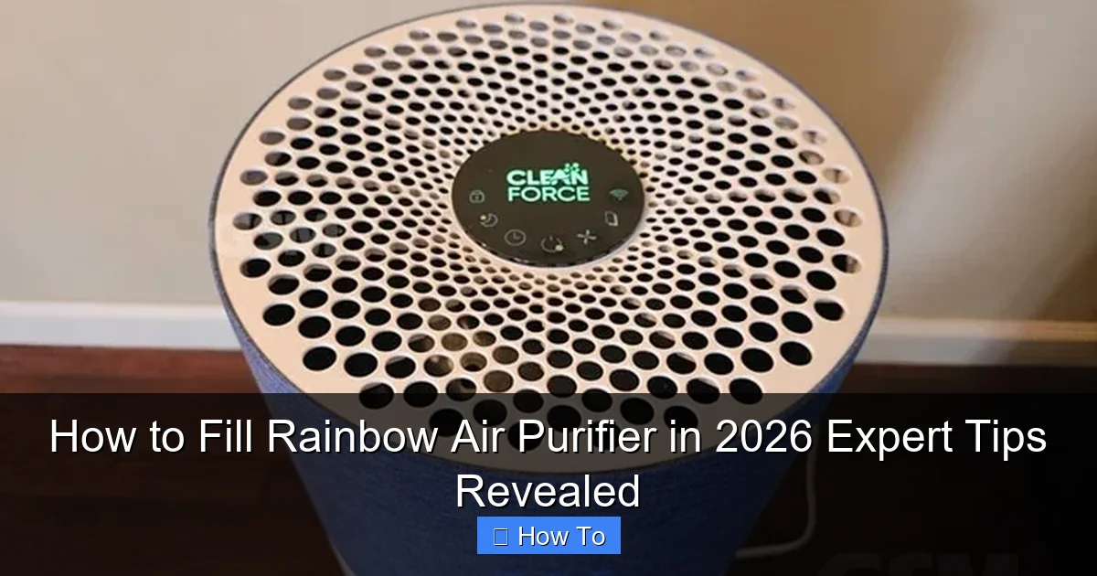 How to Fill Rainbow Air Purifier in 2026 Expert Tips Revealed