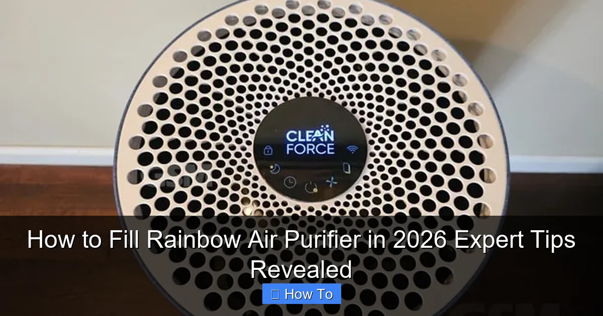 How to Fill Rainbow Air Purifier in 2026 Expert Tips Revealed