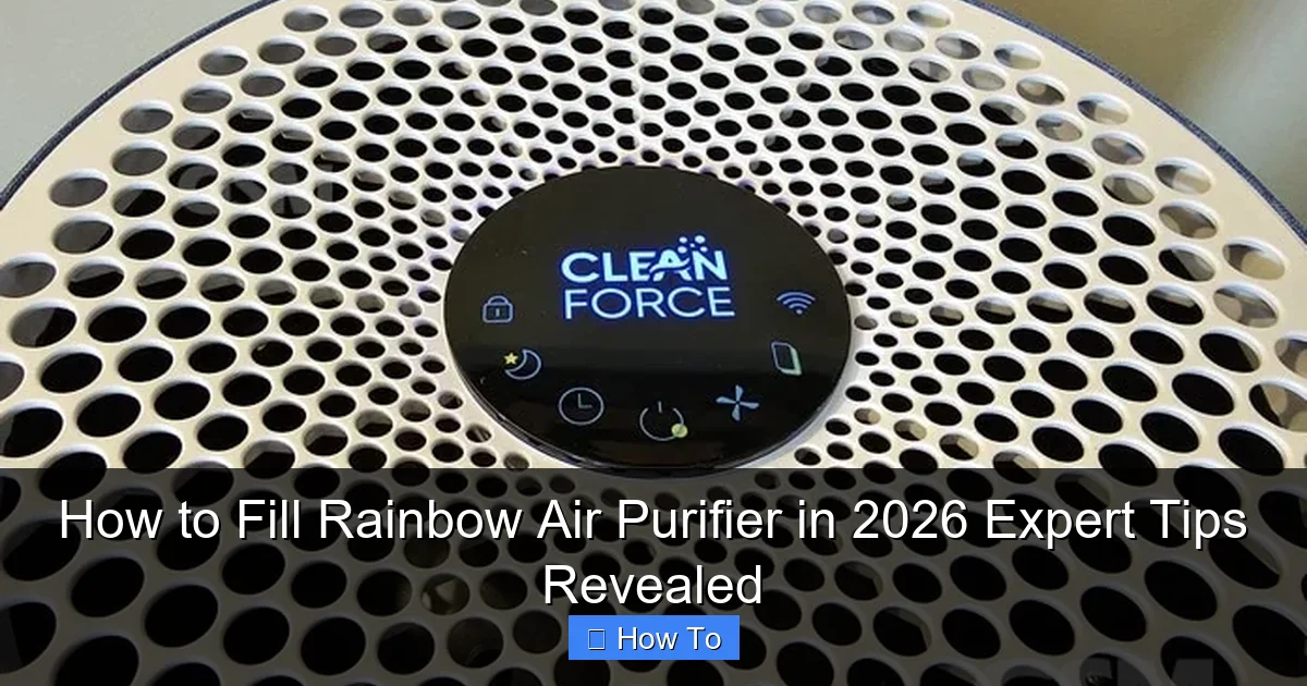 How to Fill Rainbow Air Purifier in 2026 Expert Tips Revealed