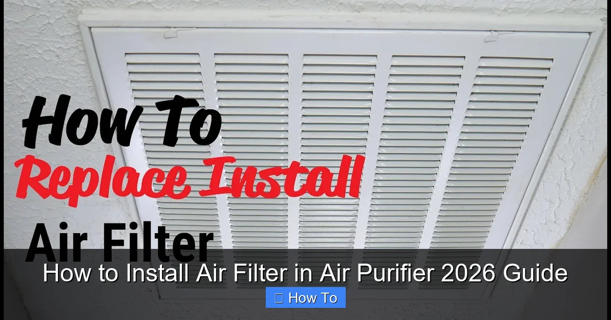 How to Install Air Filter in Air Purifier 2026 Guide
