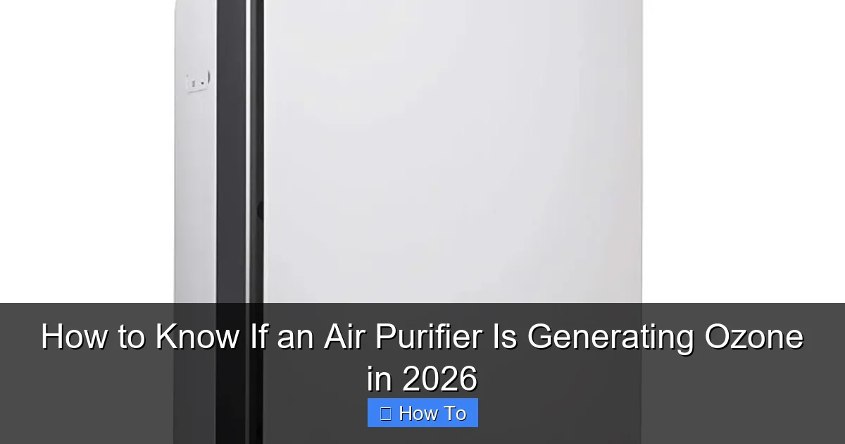 How to Know If an Air Purifier Is Generating Ozone in 2026